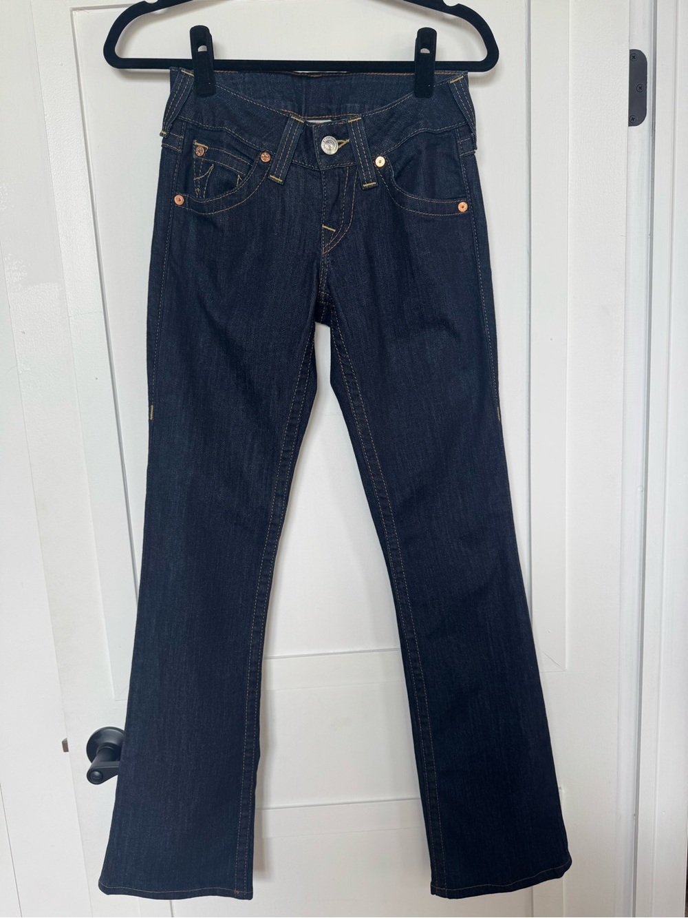 True Religion Dark Indigo High Rise Boot Cut Jeans sz 25